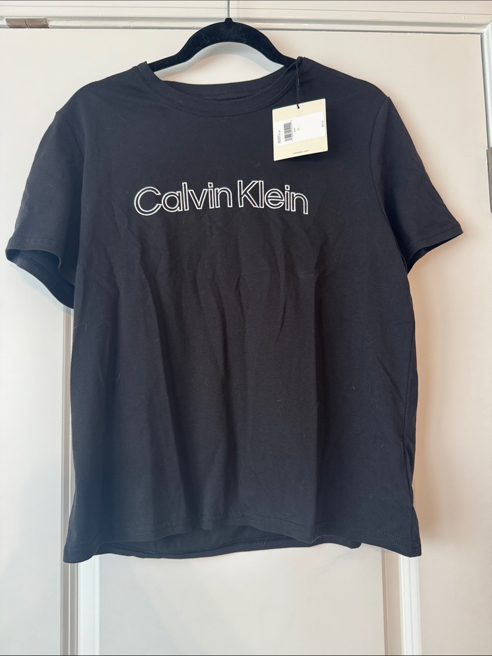 Calvin Klein Black Short Sleeve Tee with White Logo